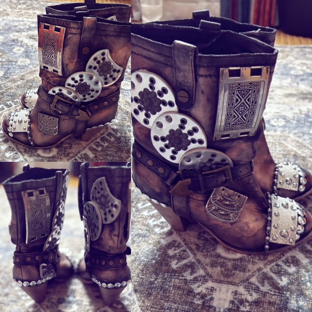 Custom “Woman of Steel” Leather Boots
